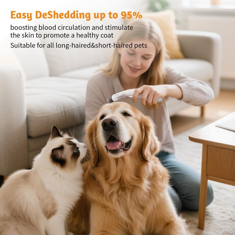 Pet Grooming Brush for Dog Cat Hair Removal Massage Comb Skin Friendly Grooming Tool for Dogs, Cats, and Puppies, Deshedding and Hair Removal for Long and Short Haired Pets