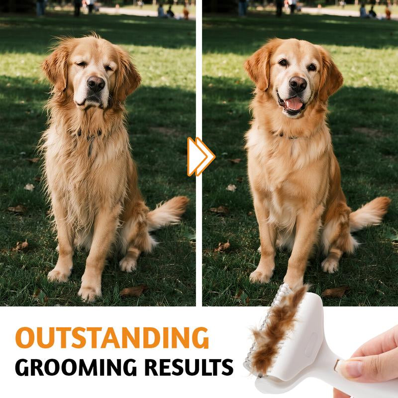 Pet Grooming Brush for Dog Cat Hair Removal Massage Comb Skin Friendly Grooming Tool for Dogs, Cats, and Puppies, Deshedding and Hair Removal for Long and Short Haired Pets