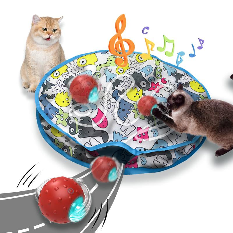 Depets Interactive Cat Toys Ball for Indoor Cats Fast Rolling on Carpet, Chirping & Motion Activate Cat Toys (Red) Toy Pet Interactive Toys