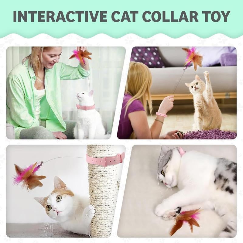 Cat Collar Toy,New Premium Teasing Wand,Cat Teaser, Cat Toys, Cat Stuff, Indoor Cat Accessories, Cat Interactive Toys