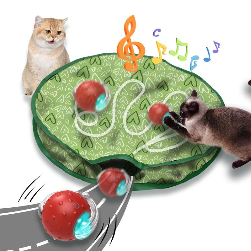 Depets Interactive Cat Toys Ball for Indoor Cats Fast Rolling on Carpet, Chirping & Motion Activate Cat Toys (Red) Toy Pet Interactive Toys