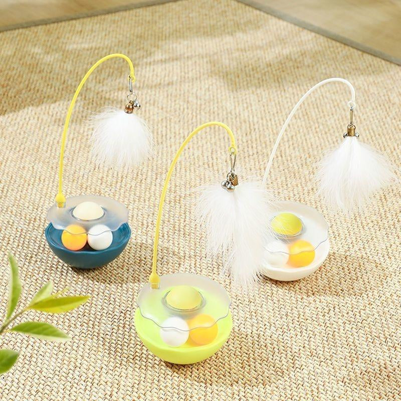 Interactive 3-In-1 Cat Toy / Non-Fall Toy Ball / Interactive Toys with Catnip