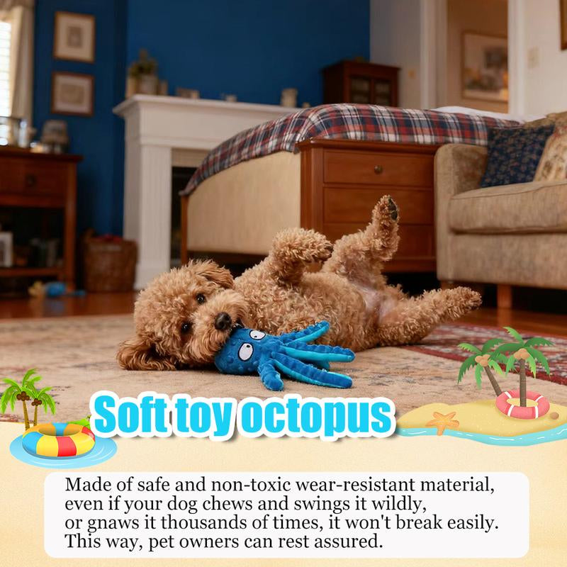 Squeaky Dog Octopus Toy - a Plush Octopus Toy for Pets, without Stuffing, Suitable for Puppies during Teething for Chewing, an Emotional Comfort Toy, and a Companion Toy for Pets.