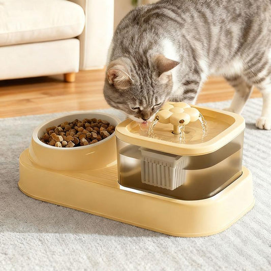 Gift for Pets, Automatic Cat Feeder and Water Dispenser, Feeder Cat Cat Feeding Feeder Tilted Anti-Slip Pet Bowl with Cat Ear Design Cat Spoon Girl Cat Foldable Interactive Kitten Scratch Ring Girl Cat Toy Cat Food Spoon Cat Amazing Toy