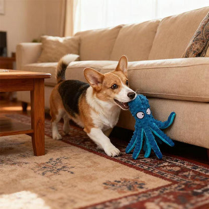 Squeaky Dog Octopus Toy - a Plush Octopus Toy for Pets, without Stuffing, Suitable for Puppies during Teething for Chewing, an Emotional Comfort Toy, and a Companion Toy for Pets.