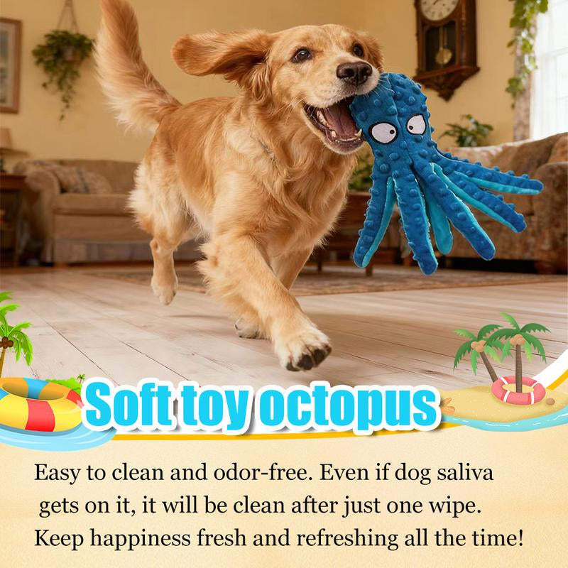 Squeaky Dog Octopus Toy - a Plush Octopus Toy for Pets, without Stuffing, Suitable for Puppies during Teething for Chewing, an Emotional Comfort Toy, and a Companion Toy for Pets.