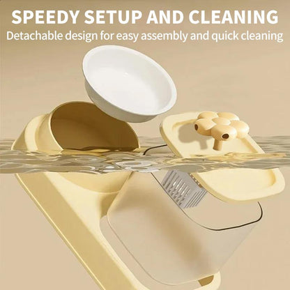 Gift for Pets, Automatic Cat Feeder and Water Dispenser, Feeder Cat Cat Feeding Feeder Tilted Anti-Slip Pet Bowl with Cat Ear Design Cat Spoon Girl Cat Foldable Interactive Kitten Scratch Ring Girl Cat Toy Cat Food Spoon Cat Amazing Toy